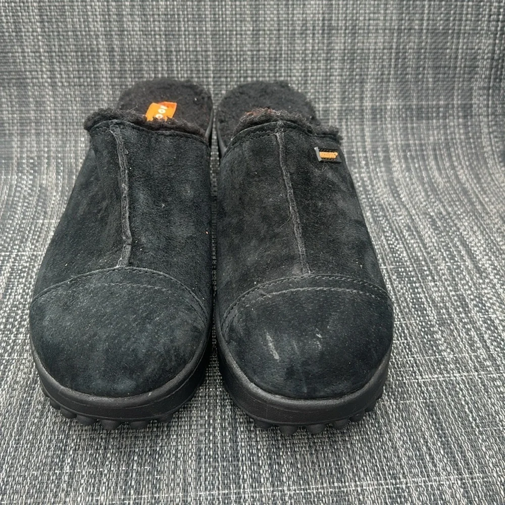NWOB🍍 Rocket Dog FRAN Black Nubuck Clogs Platform Wedge Faux Fur Shoes SZ 8 H6